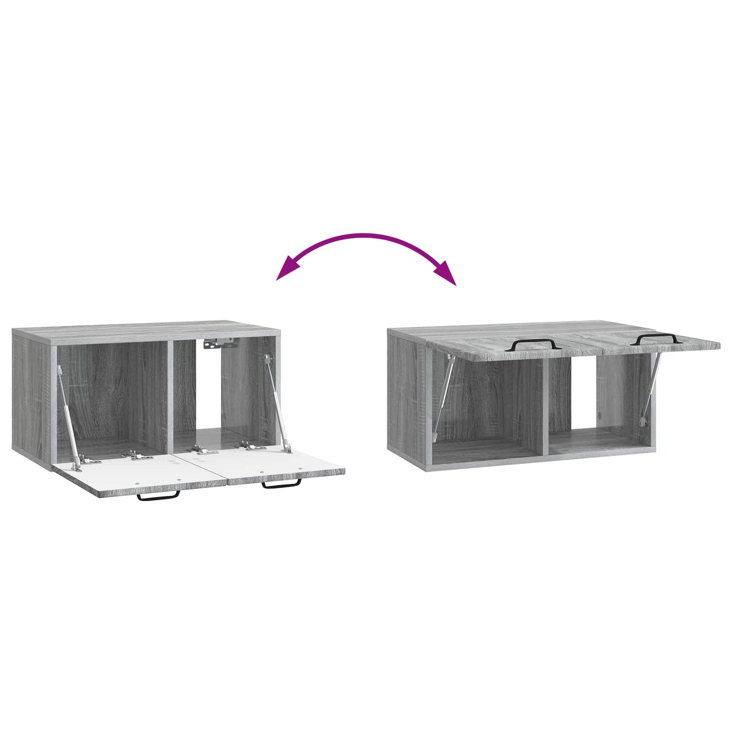 Wall-Mounted TV Cabinet Grey Sonoma 59.5 x 31 x 30 cm