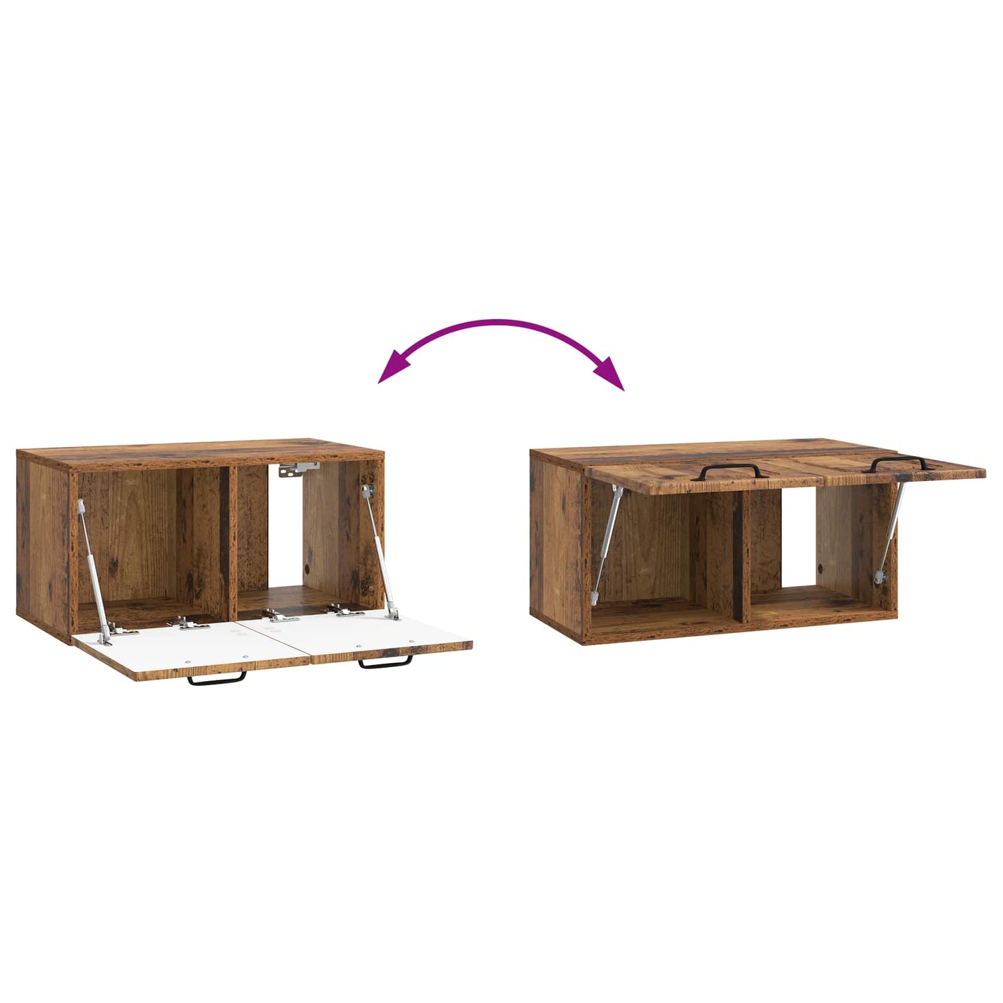 Wall-Mounted TV Cabinet Wall-mounted Old Wood 59.5 x 31 x 30 cm
