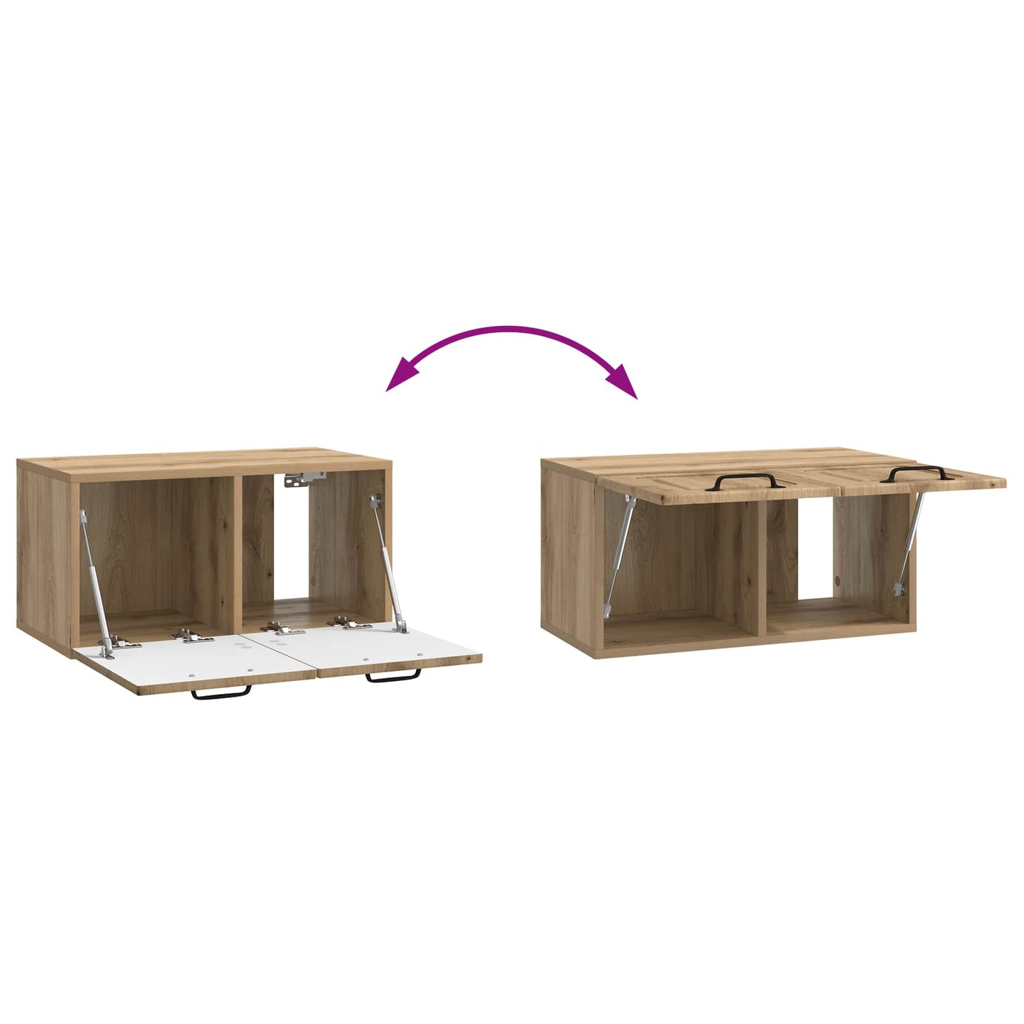 Wall-Mounted TV Cabinet Artisan Oak 59.5 x 31 x 30 cm