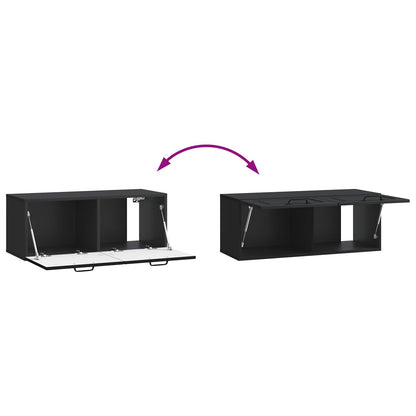 Wall-Mounted TV Cabinet Black 78.5 x 31 x 30 cm Engineered Wood