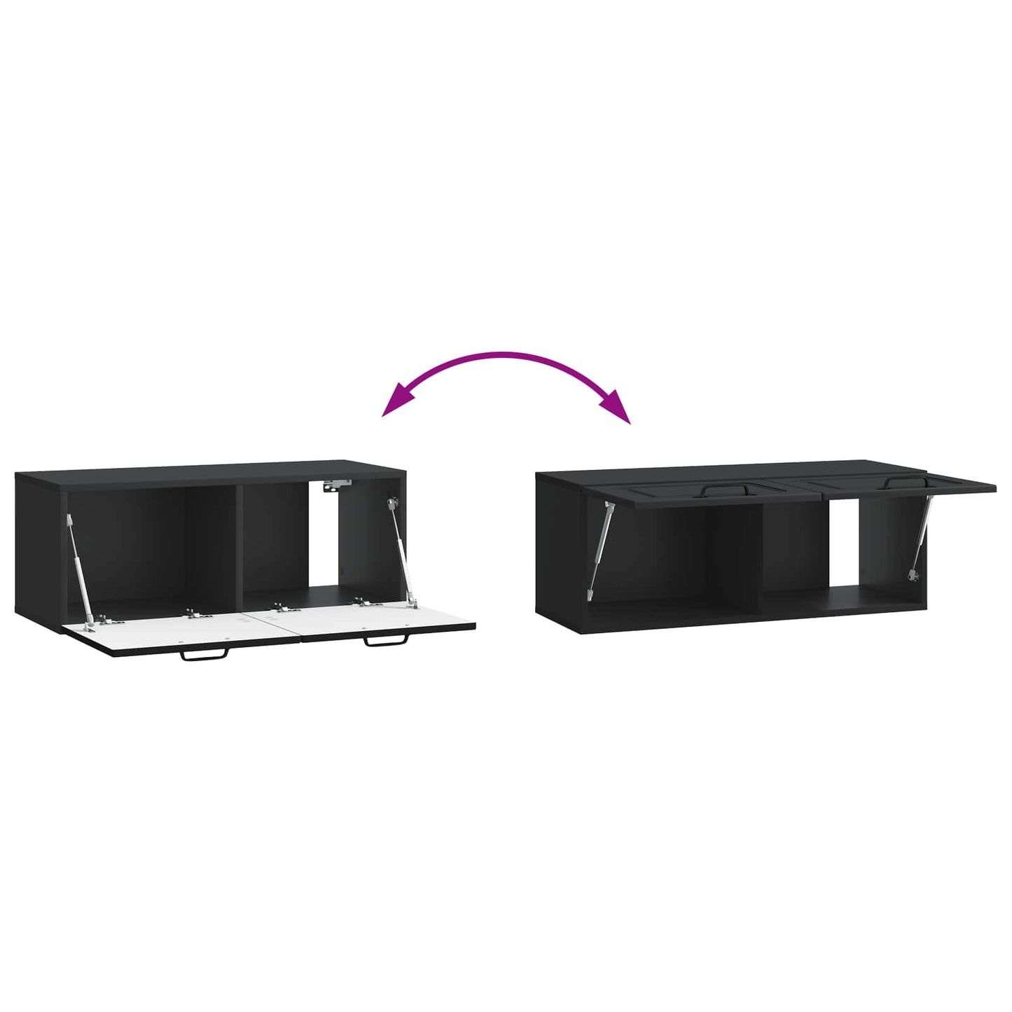 Wall-Mounted TV Cabinet Black 78.5 x 31 x 30 cm Engineered Wood
