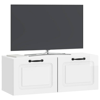 Wall-Mounted TV Cabinet High Gloss White 78.5 x 31 x 30 cm