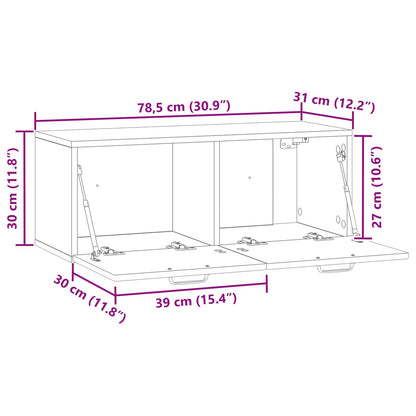 Wall-Mounted TV Cabinet Grey Sonoma 78.5 x 31 x 30 cm