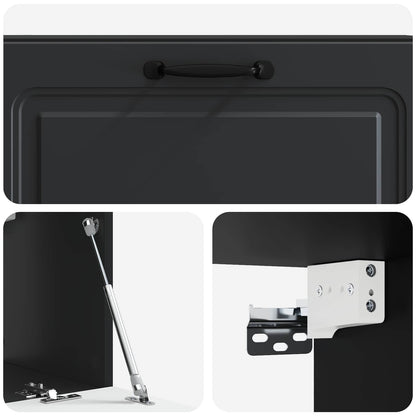 Wall-Mounted TV Cabinet Black 98 x 31 x 30 cm Engineered Wood