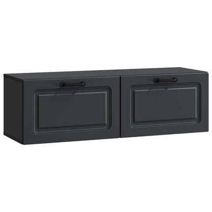 Wall-Mounted TV Cabinet Black 98 x 31 x 30 cm Engineered Wood