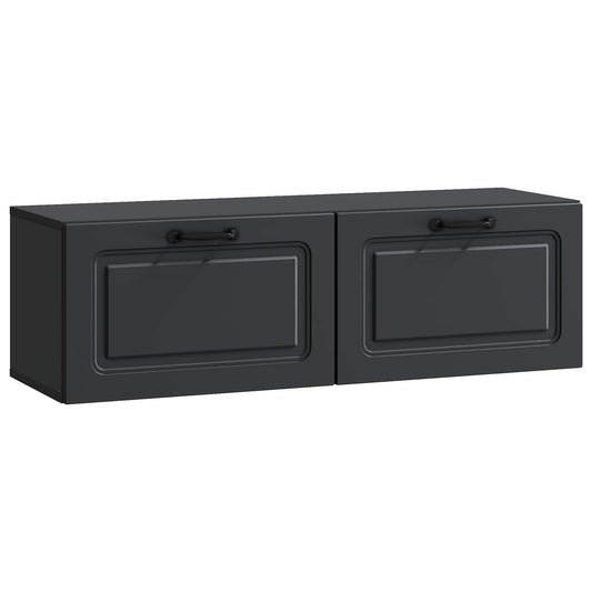 Wall-Mounted TV Cabinet Black 98 x 31 x 30 cm Engineered Wood