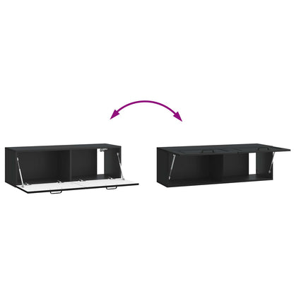 Wall-Mounted TV Cabinet Black 98 x 31 x 30 cm Engineered Wood