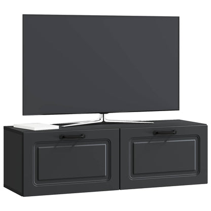 Wall-Mounted TV Cabinet Black 98 x 31 x 30 cm Engineered Wood