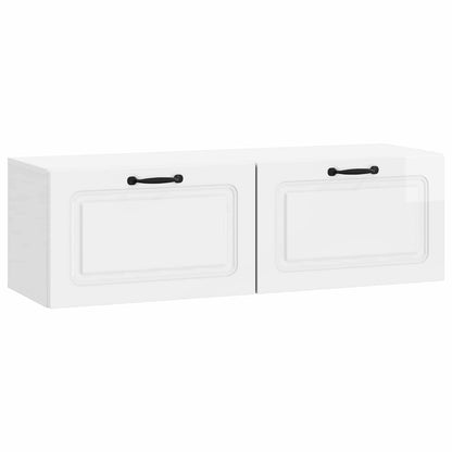 Wall-Mounted TV Cabinet High Gloss White 98 x 31 x 30 cm