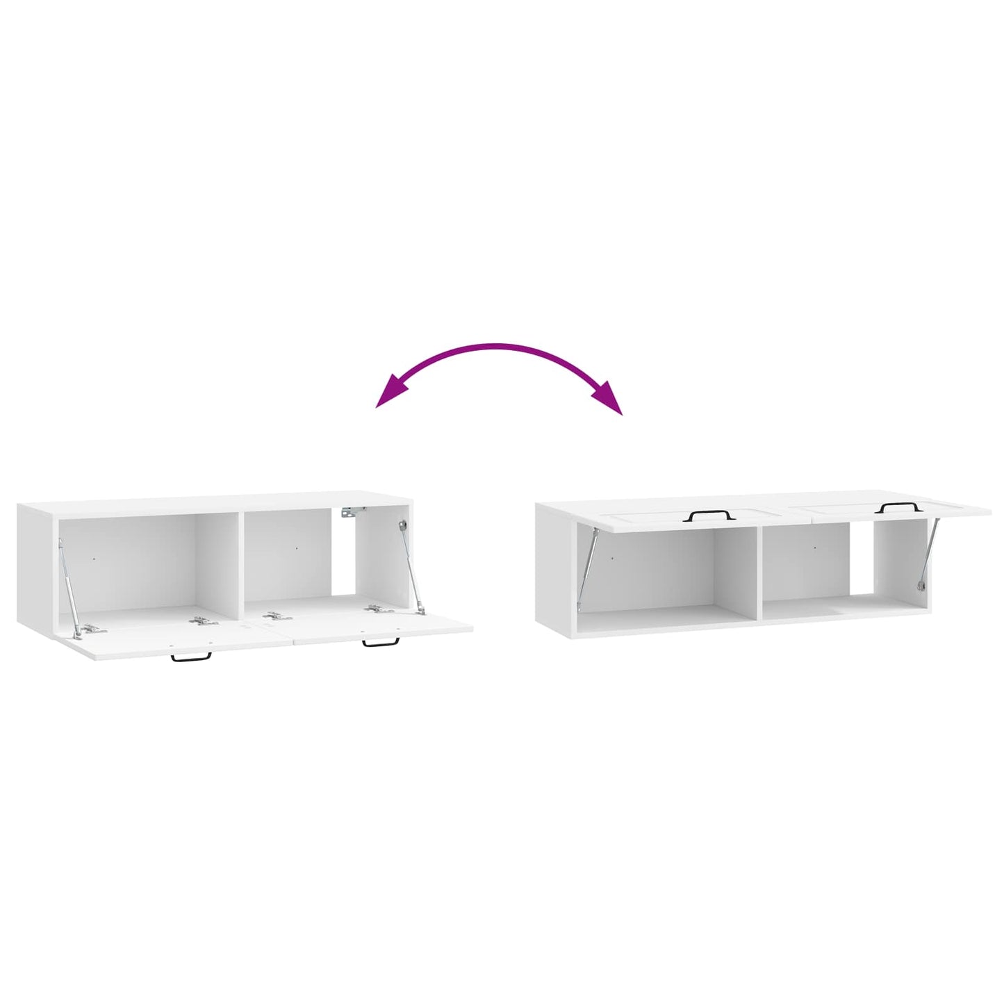 Wall-Mounted TV Cabinet High Gloss White 98 x 31 x 30 cm