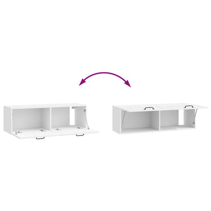 Wall-Mounted TV Cabinet High Gloss White 98 x 31 x 30 cm
