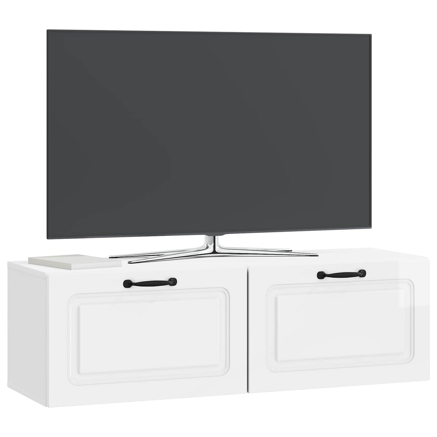 Wall-Mounted TV Cabinet High Gloss White 98 x 31 x 30 cm