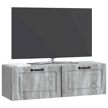Wall-Mounted TV Cabinet Grey Sonoma 98 x 31 x 30 cm