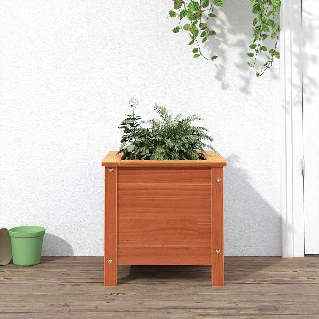 Garden Planter Wax Brown 40 x 40 x 39 cm Solid Pine Wood