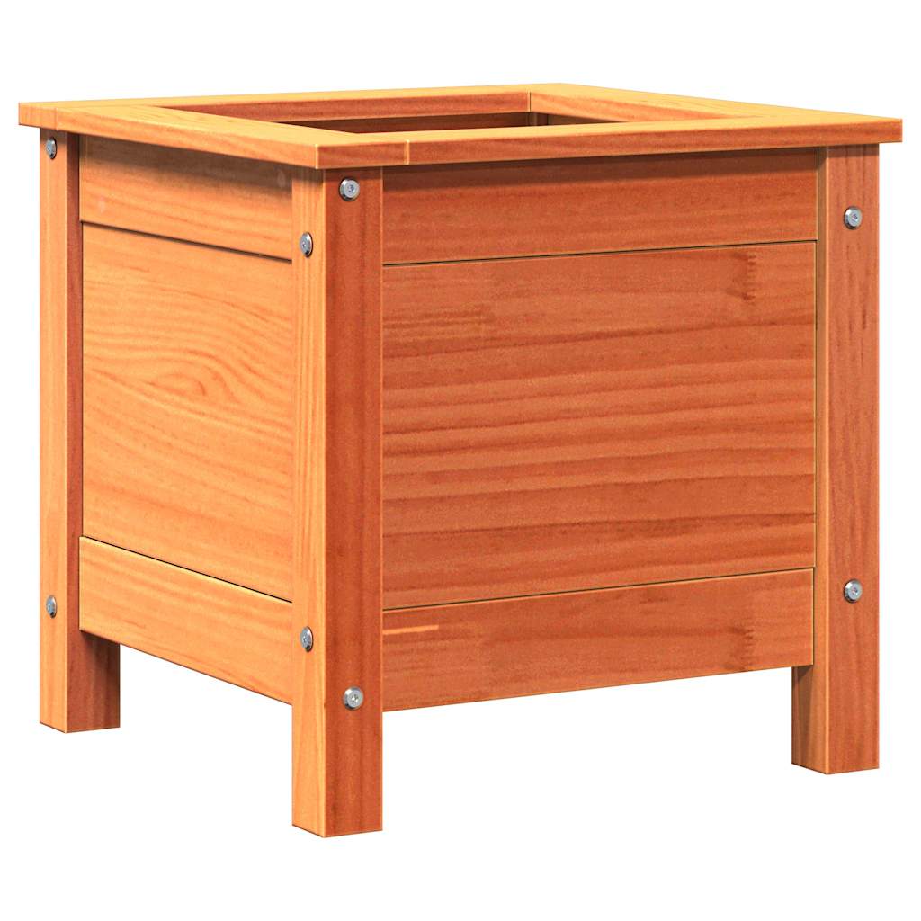Garden Planter Wax Brown 40 x 40 x 39 cm Solid Pine Wood