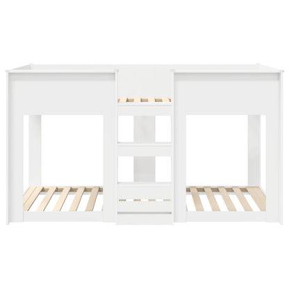 Bunk Bed for Kids White 75 x 190 cm Engineered Wood