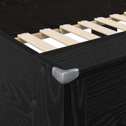 Bunk Bed for Kids Black Oak 75 x 190 cm Engineered Wood