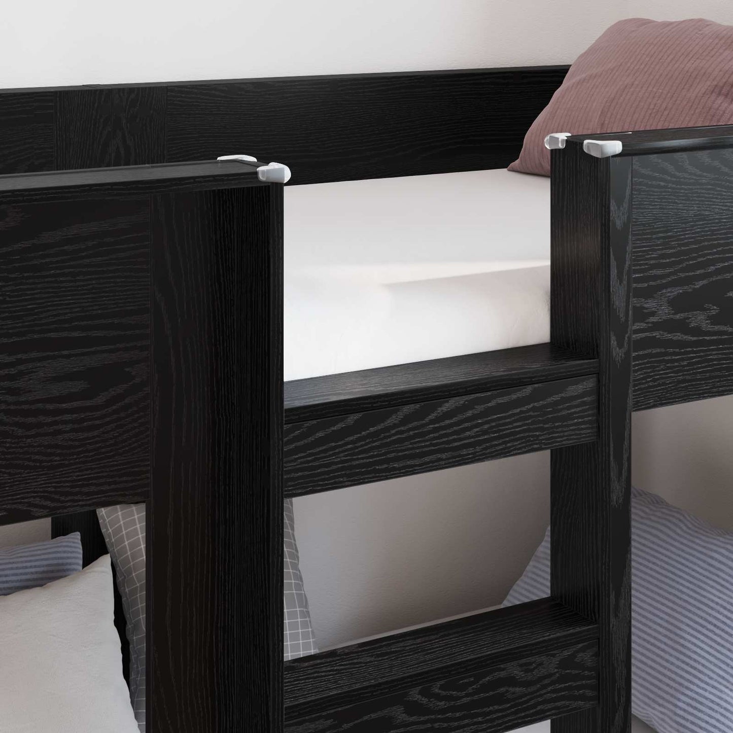 Bunk Bed for Kids Black Oak 75 x 190 cm Engineered Wood