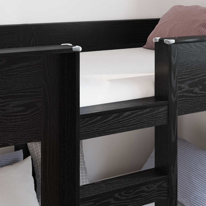Bunk Bed for Kids Black Oak 75 x 190 cm Engineered Wood
