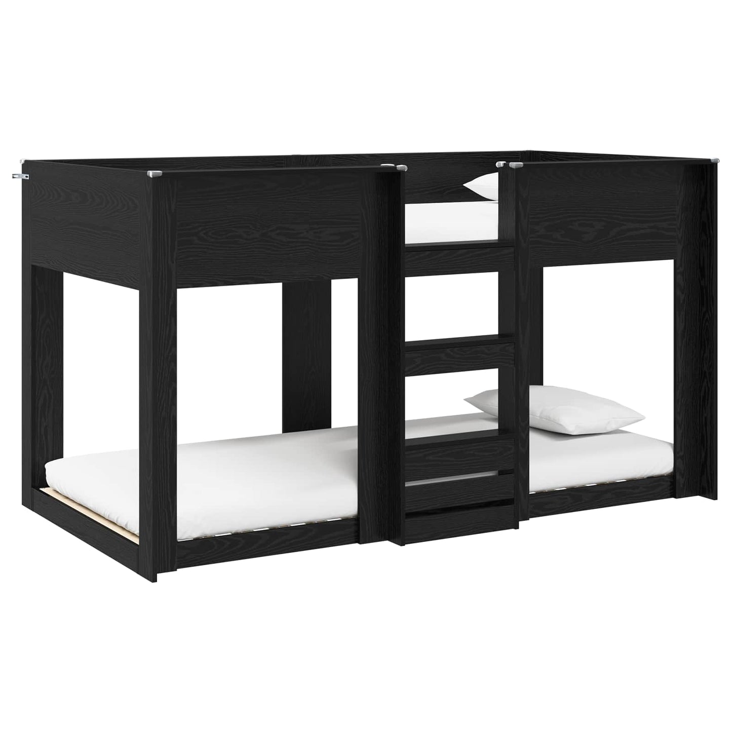 Bunk Bed for Kids Black Oak 75 x 190 cm Engineered Wood