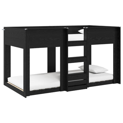Bunk Bed for Kids Black Oak 75 x 190 cm Engineered Wood