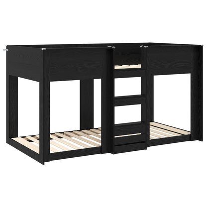 Bunk Bed for Kids Black Oak 75 x 190 cm Engineered Wood