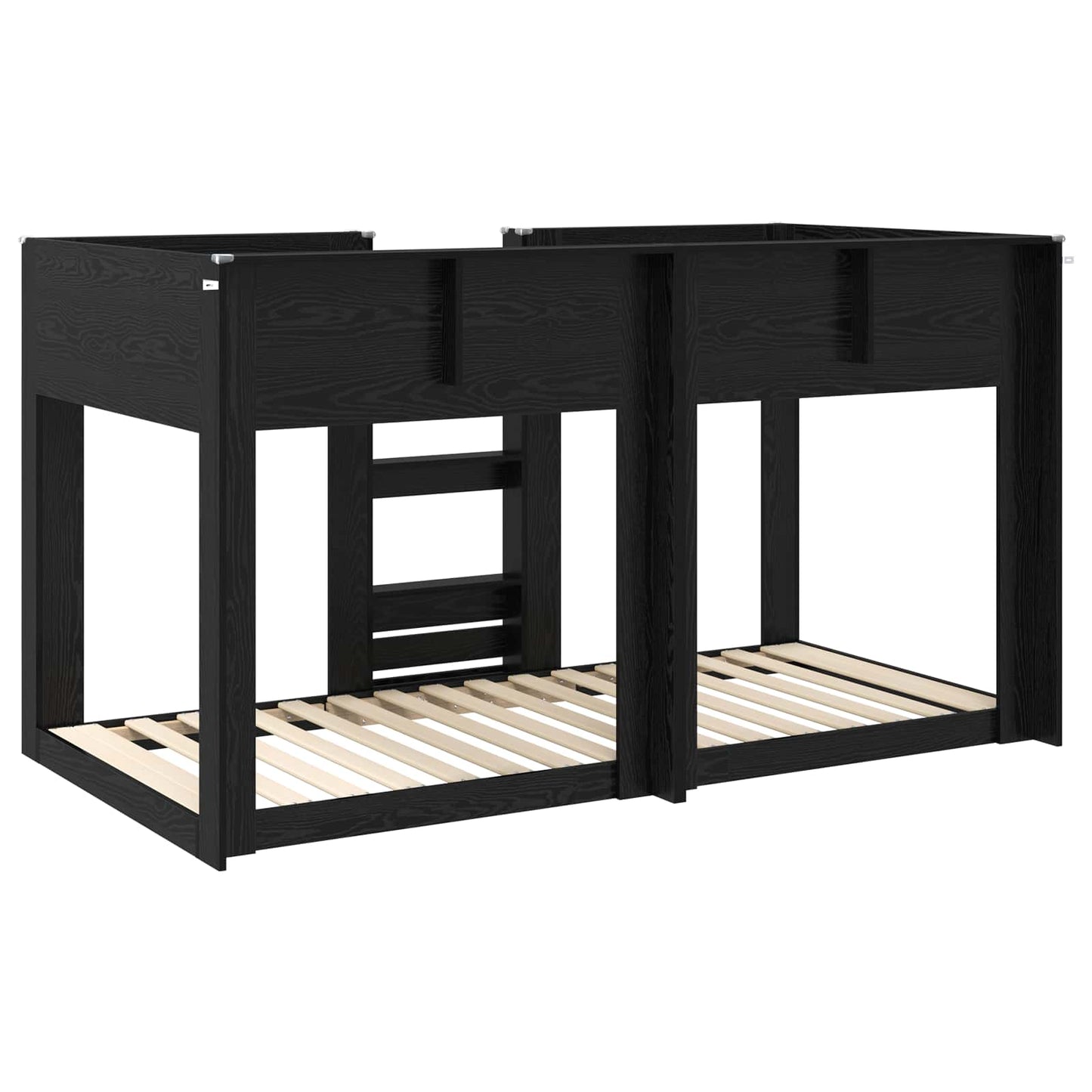 Bunk Bed for Kids Black Oak 75 x 190 cm Engineered Wood