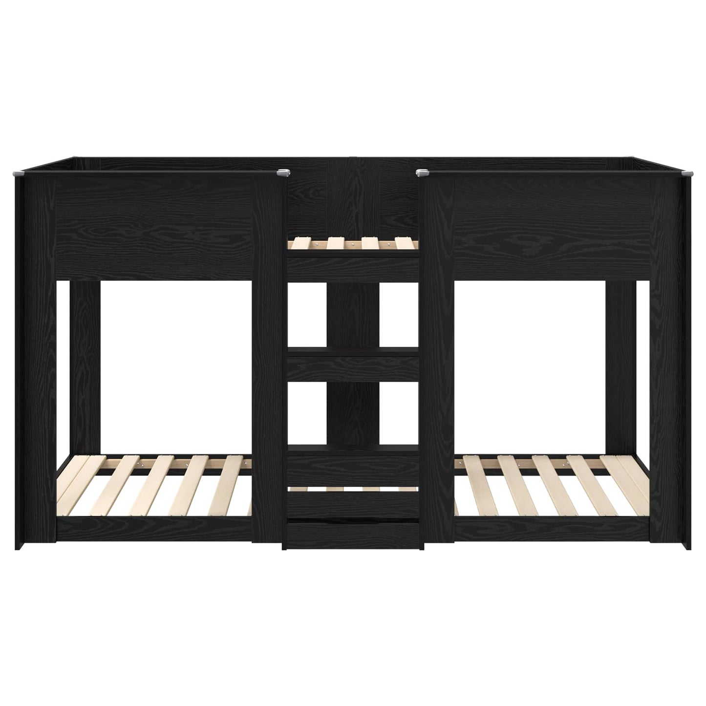 Bunk Bed for Kids Black Oak 75 x 190 cm Engineered Wood