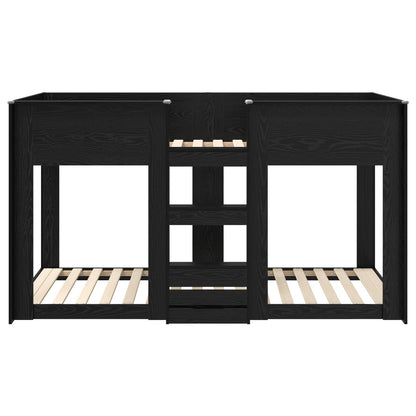 Bunk Bed for Kids Black Oak 75 x 190 cm Engineered Wood