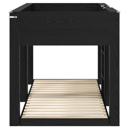 Bunk Bed for Kids Black Oak 75 x 190 cm Engineered Wood