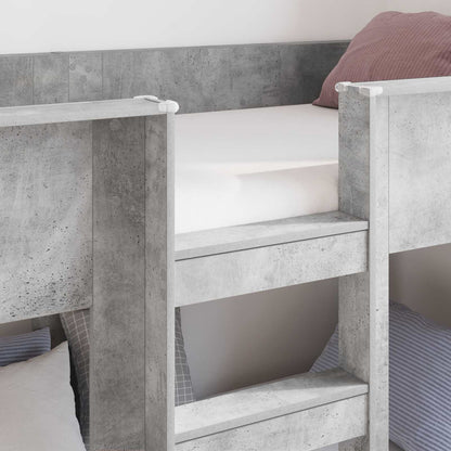Bunk Bed for Kids Concrete Grey 75 x 190 cm Engineered Wood