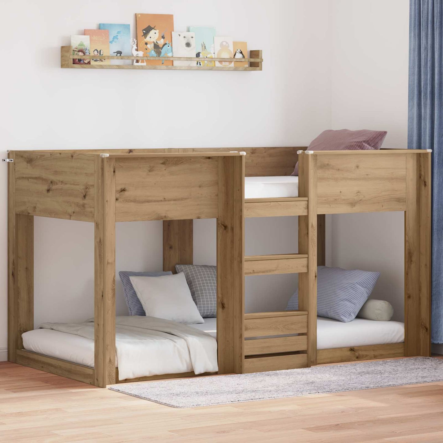 Bunk Bed for Kids Artisan Oak 75 x 190 cm Engineered Wood