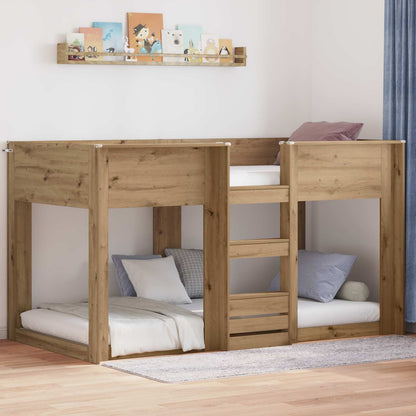 Bunk Bed for Kids Artisan Oak 75 x 190 cm Engineered Wood