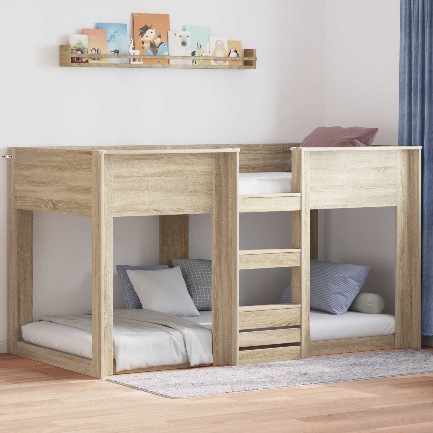 Bunk Bed for Kids Sonoma Oak 90 x 190 cm Engineered Wood