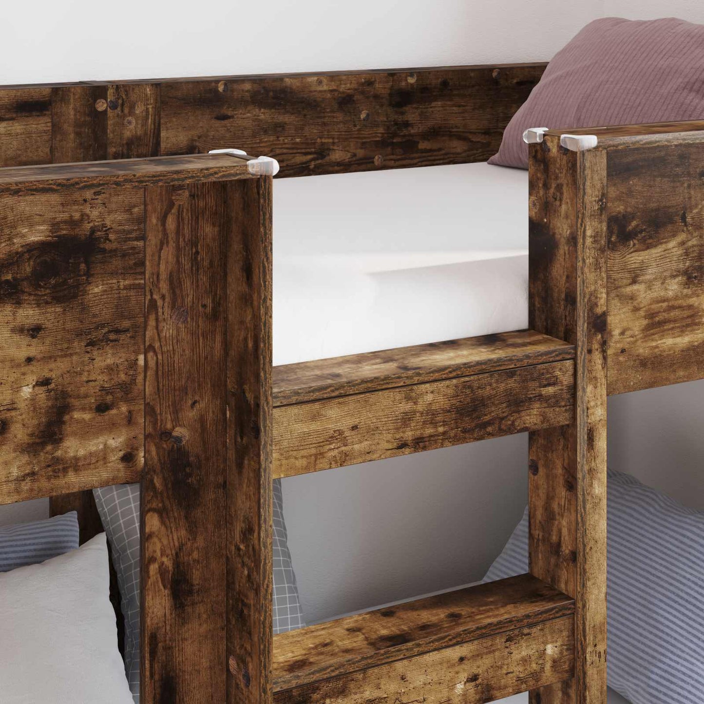 Bunk Bed for Kids Smoked Oak 90 x 190 cm Engineered Wood