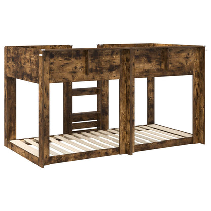 Bunk Bed for Kids Smoked Oak 90 x 190 cm Engineered Wood