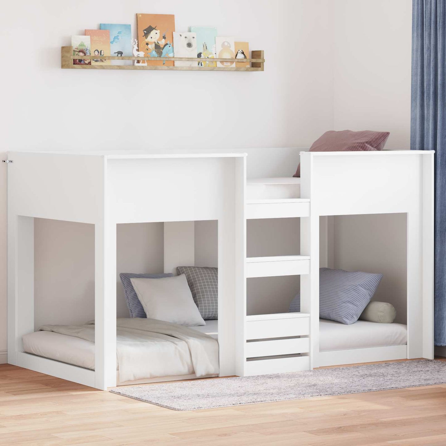 Bunk Bed for Kids White 80 x 200 cm Engineered Wood