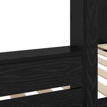 Bunk Bed for Kids Black Oak 80 x 200 cm Engineered Wood