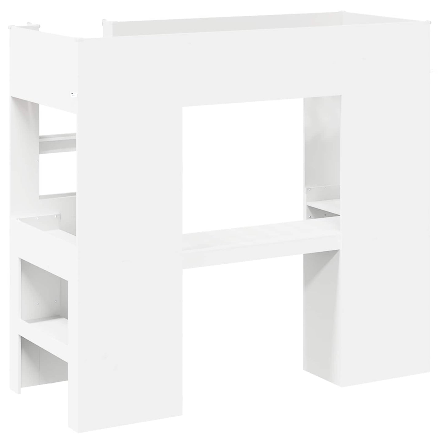 Loft Bed Frame with Desk White 75 x 190 cm Engineered Wood