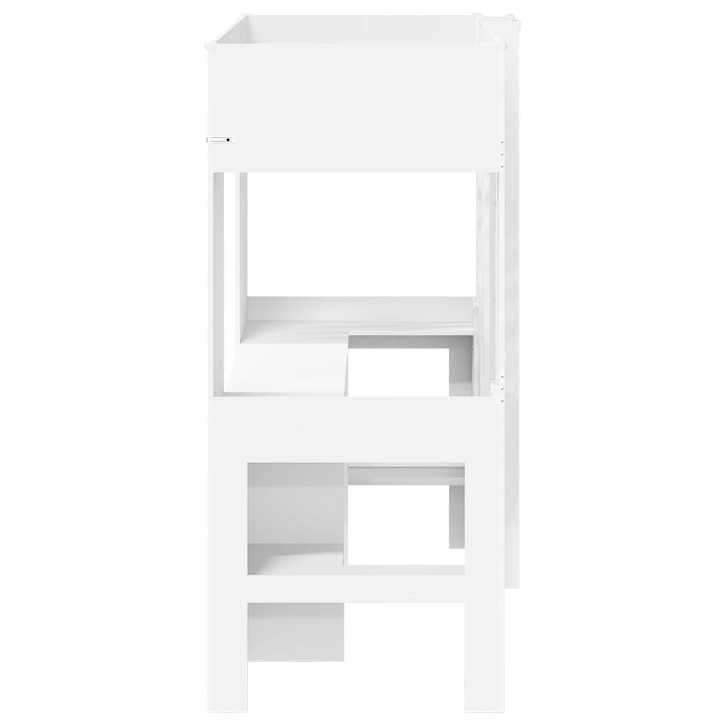 Loft Bed Frame with Desk White 75 x 190 cm Engineered Wood