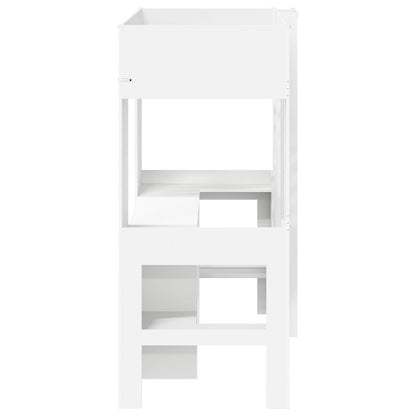 Loft Bed Frame with Desk White 75 x 190 cm Engineered Wood