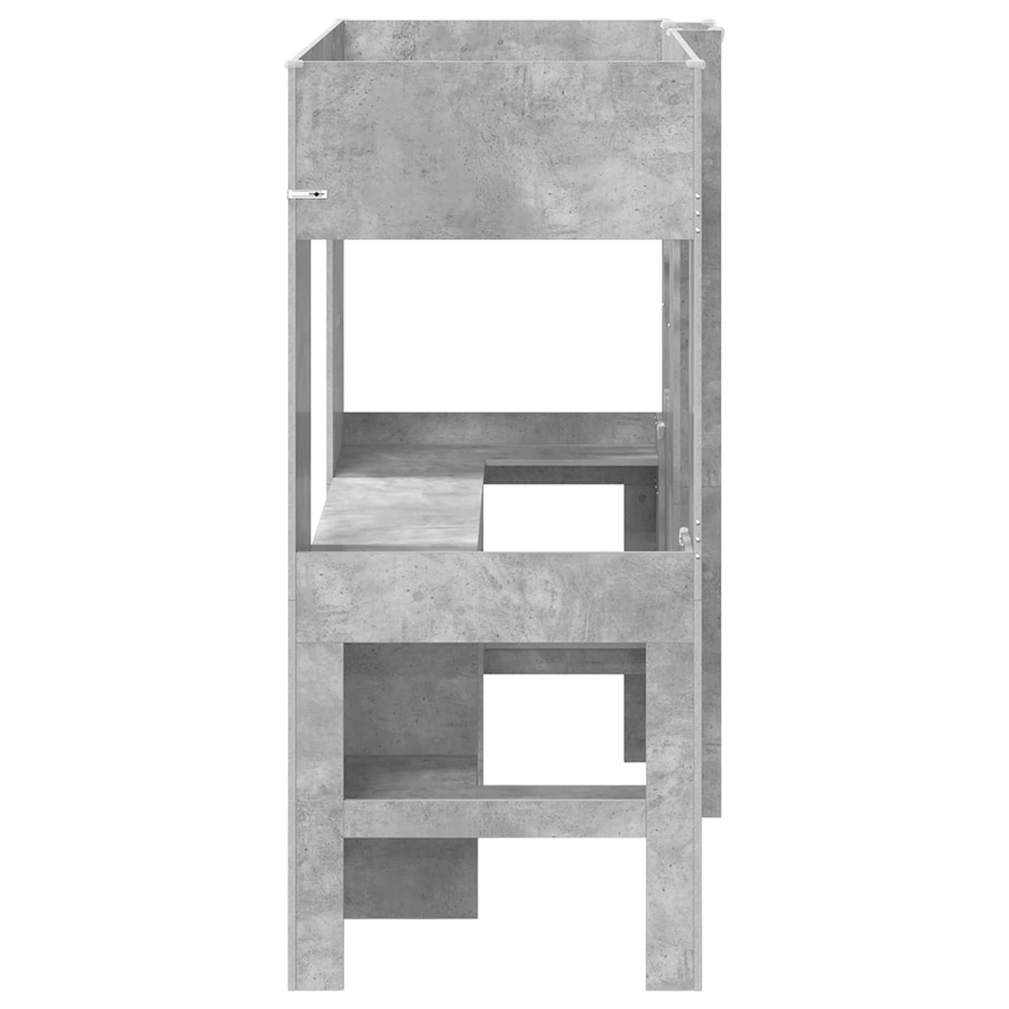 Loft Bed Frame with Desk with Storage Concrete Grey 75 x 190 cm
