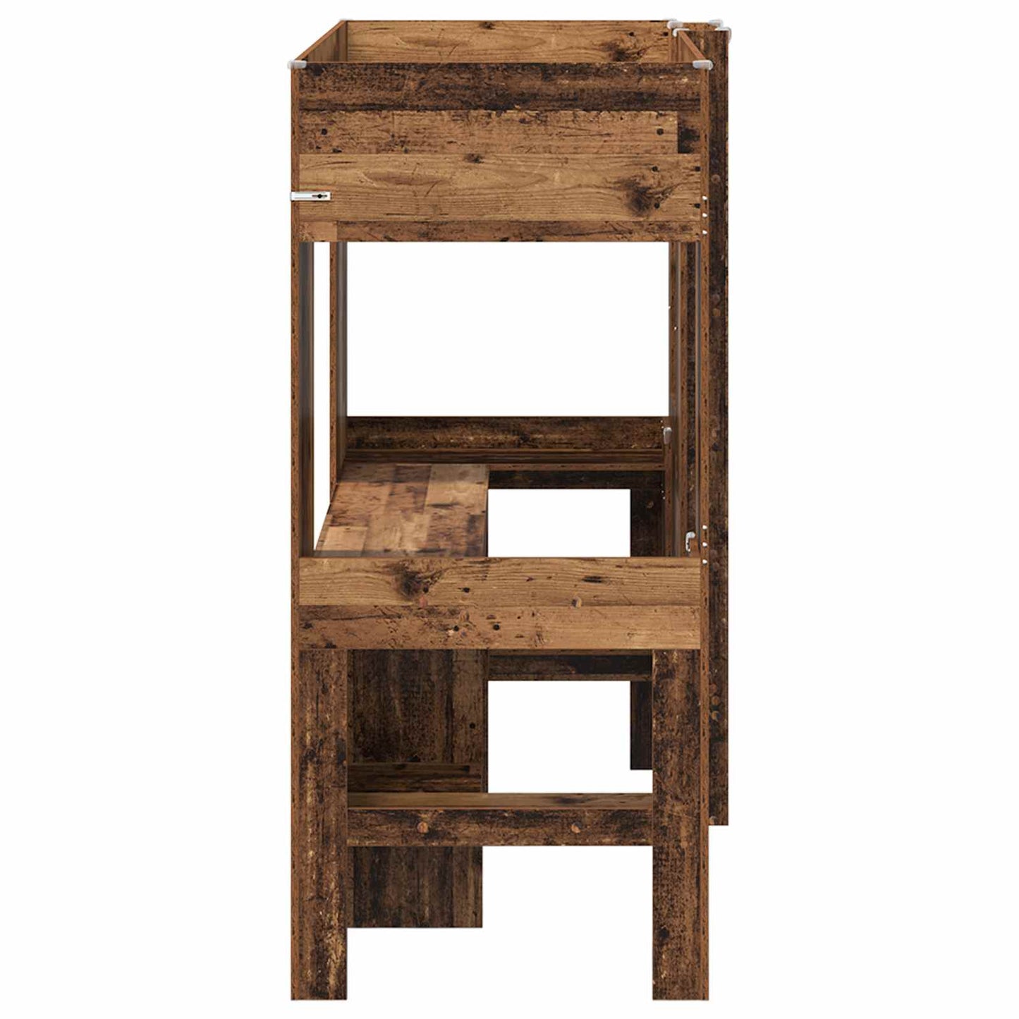 Loft Bed Frame with Desk Old Wood 75 x 190 cm Engineered Wood