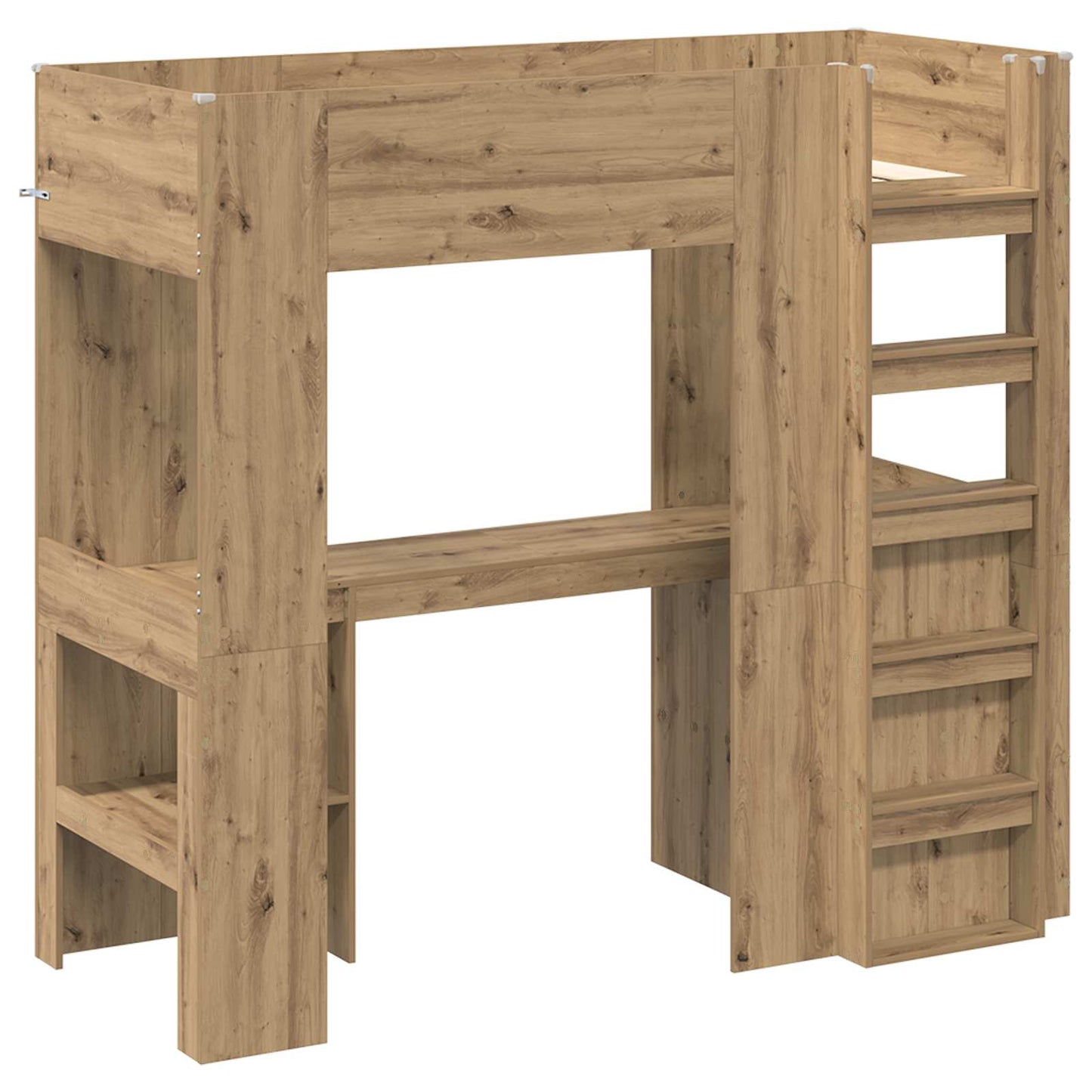 Loft Bed Frame with Desk with Shelf Artisan Oak 75 x 190 cm