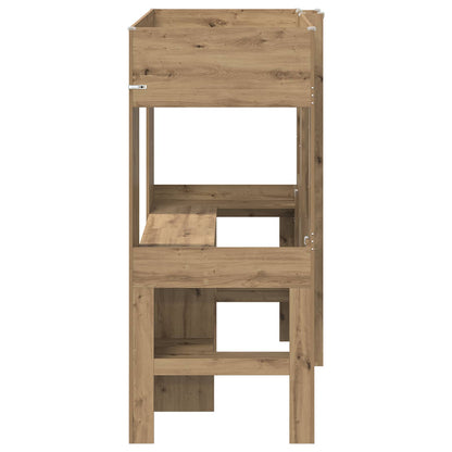Loft Bed Frame with Desk with Storage Artisan Oak 75 x 190 cm