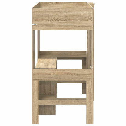Loft Bed Frame with Desk Sonoma Oak 90 x 190 cm Engineered Wood