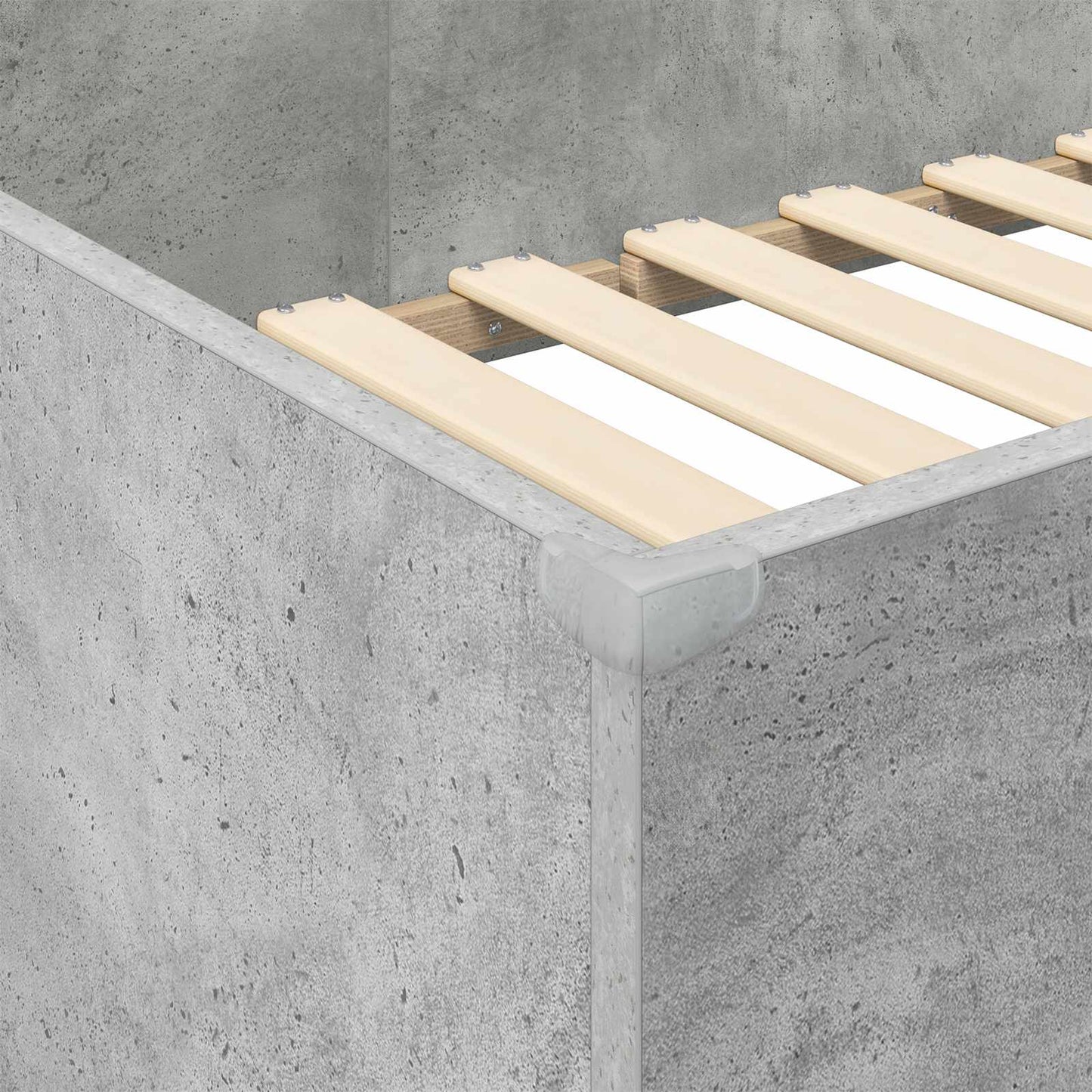 Loft Bed Frame with Desk with Storage Concrete Grey 90 x 190 cm