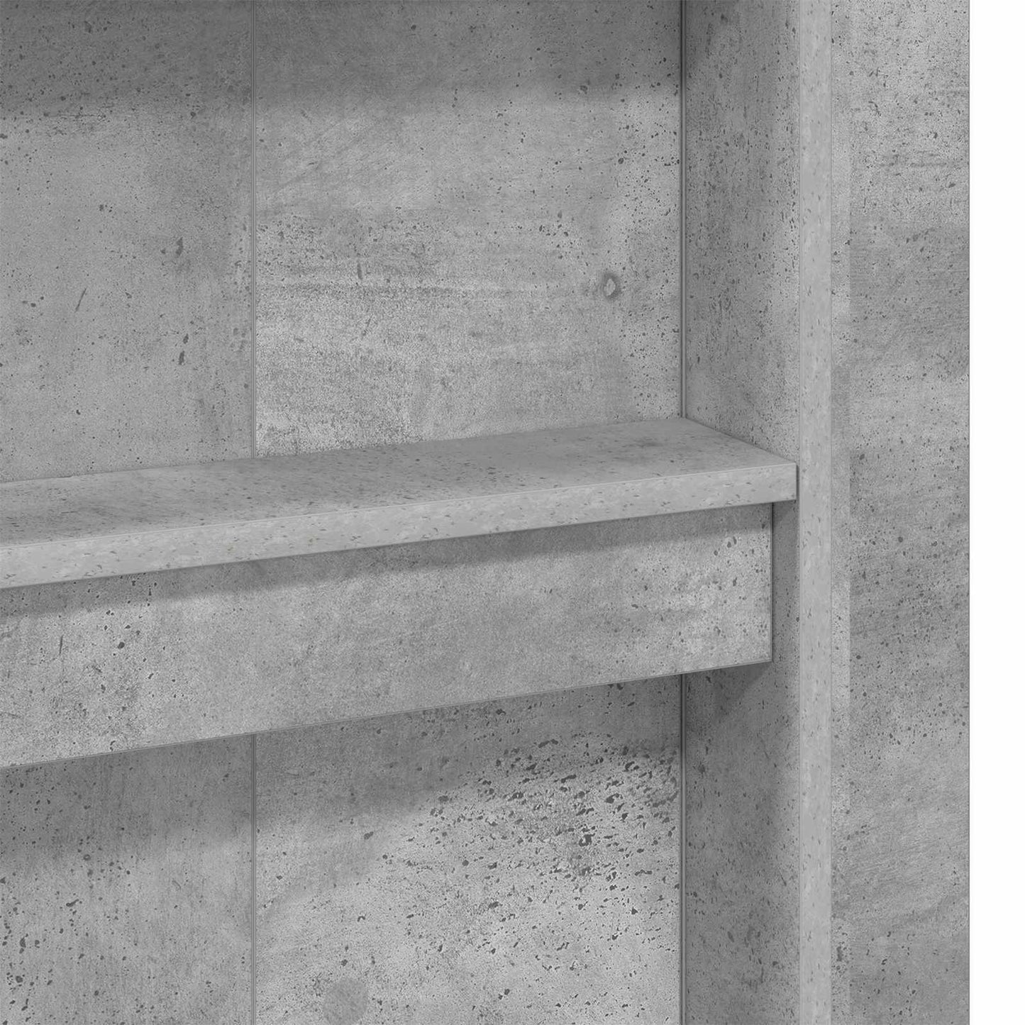 Loft Bed Frame with Desk with Storage Concrete Grey 90 x 190 cm