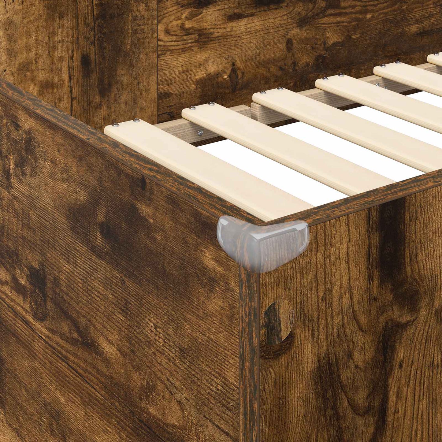 Loft Bed Frame with Desk Smoked Oak 90 x 190 cm Engineered Wood