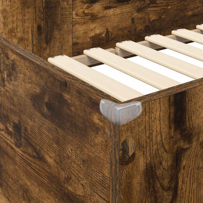 Loft Bed Frame with Desk Smoked Oak 90 x 190 cm Engineered Wood